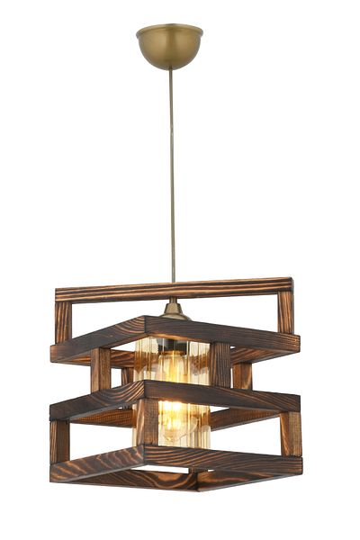 Bidolushop Wooden Antique Cage Pendant Lamp - Chandelier
