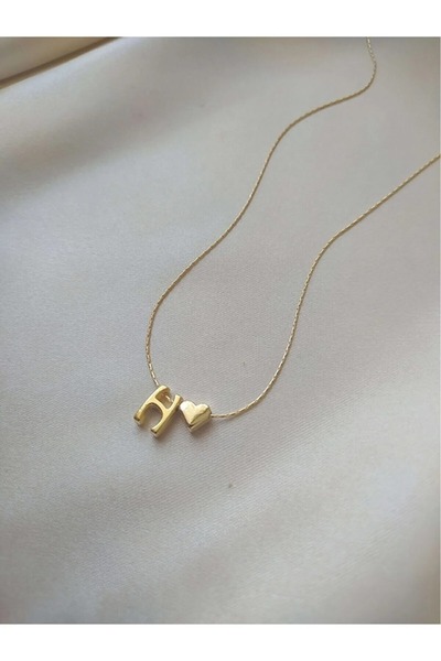 Fiamoss Women's Heart Letter Necklace