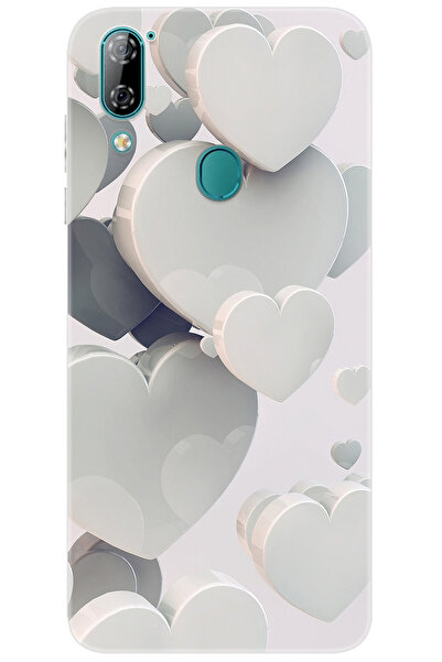 CASPER Via A4 Uyumlu Kılıf Desen Baskılı Silikon Beyaz Kalpler STK:259 CP-E9eLIFh