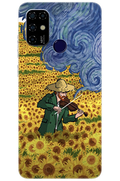 CASPER Via F20 Uyumlu Kılıf Desen Baskılı Silikon Sunflower Ayçiçeği Tarlası ...