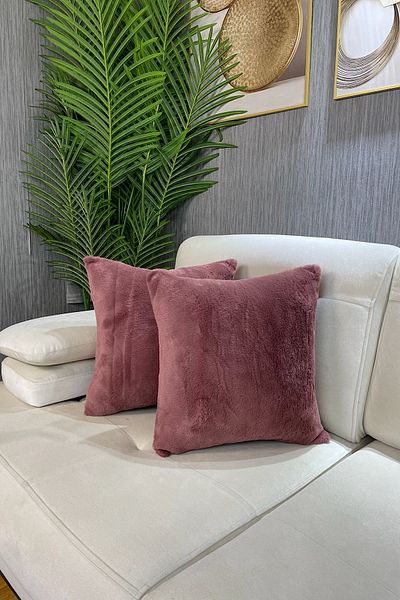 Paris Life Rabbit Plush Throw Pillow Cover - Cherry (1 Piece)