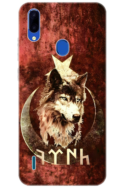 CASPER Via G4 Uyumlu Kılıf Desen Baskılı Silikon Kurt ve Göktürkçe STK:385 CP...