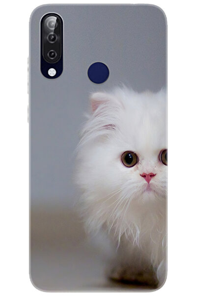 CASPER Via F3 Uyumlu Kılıf Desen Baskılı Silikon Beyaz Kedi STK:139 CP-lRlLofd