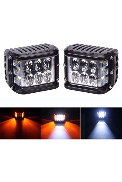 Oto Çizgi 6 Led 45w Delici Yayıcı Çakarlı Off Road Farı Lambası 2 Adet