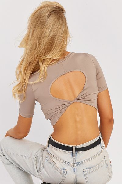 Cool & Sexy Γυναικεία Πέτρα Χαμηλή Crop Μπλούζα CY450