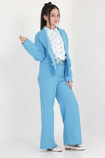 Asortik Kids Costume pentru fete Set 3 piese Blazer Jachetă-Bluză-Pantaloni