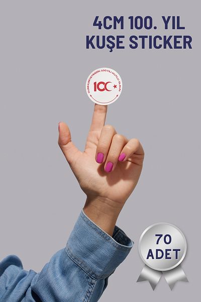 Netsan Etiket 100th of the RepublicHappy Year 4xm x 70 Pieces Coated Sticker