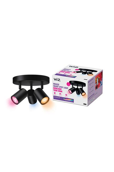 Wiz Imageo Spots 3X5W Round/Black (Rgb Light)
