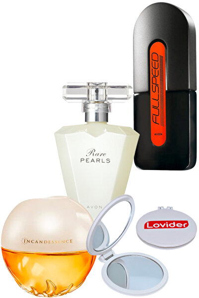 AVON Incandessence Kadın + Rare Pearls Kadın + Full Speed Erkek Parfüm + Lovi...