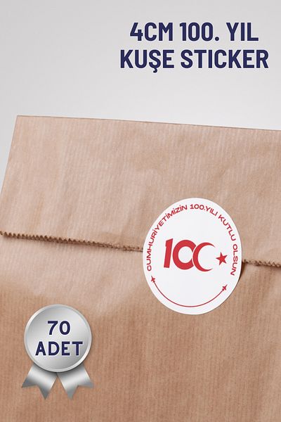 Netsan Etiket 100th of the RepublicHappy Year 4xm x 70 Pieces Coated Sticker