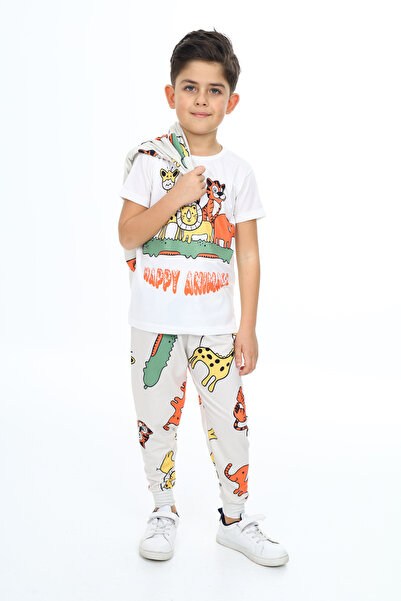 e-çocuk Costum imprimat Happy Girafe pentru băiat - 2033