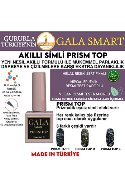 gala smart TOP COAT SİMLİ PRİSM TOP 10 ML (PRİZMATİK SİMLİ EFEKT VERİR)