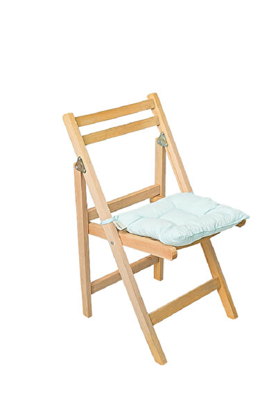 Rual Bahçe Balkon Mutfak Dolgulu Ahşap Sandalye Minderi Kendi Kumaşından İpli Premium 40x40 cm Mint Yeşil