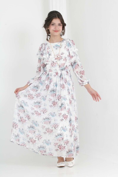 Asortik Kids Κοριτσίστικο μακρύ φόρεμα σιφόν μουσουλμανικό