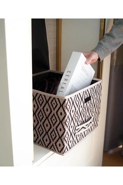 MorBebe 2 Pieces Bohe Multi-Purpose Box with Lid Mini Shelf Organizer 30x30x23