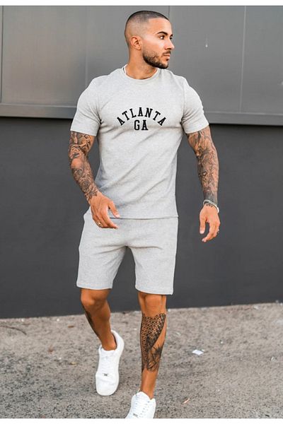MODA MOSAIC Unisex Atlanta Printed Shorts and T-Shirt Set