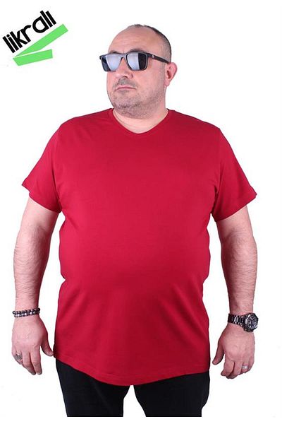 Starbattal Ανδρικό μπλουζάκι Lycra Basic με λαιμόκοψη 11170 Claret Red