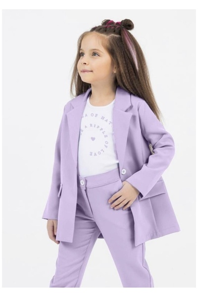 LiMi kız çocuk spor klasik ceket pantolon t-shirt 3 parça takım