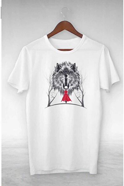 PERISENSE Μπλουζάκι Unisex Γυναικείο Ανδρικό Tree Wolf με στάμπα Oversize