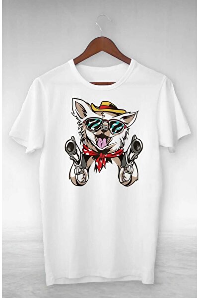 PERISENSE تي شيرت كبير الحجم مطبوع عليه كلب صغير مضحك للنساء والرجال للجنسين