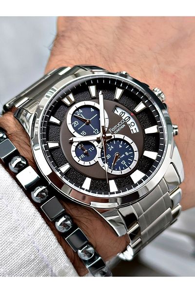 Ferrucci Silver Color Functional Steel Strap Men's Wristwatch Bracelet Gift