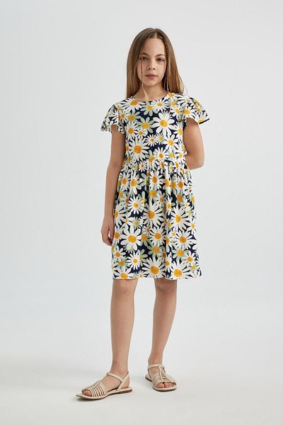DeFacto Girl's Floral Short Sleeve Dress B4339a824sm