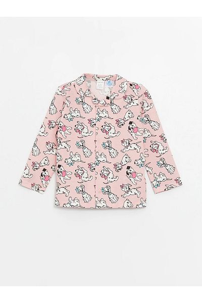 LC Waikiki LCW baby Polo Collar Long Sleeve 101 Dalmatian Printed Baby Girl Pajamas Set