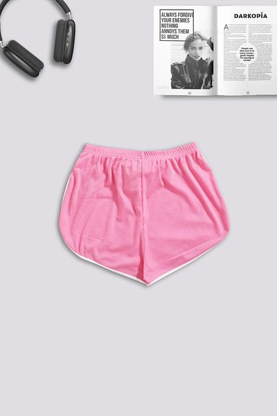 macklin Strawberry Milk Printed - Mini pantaloni scurti de damă cu țevi și buzunare