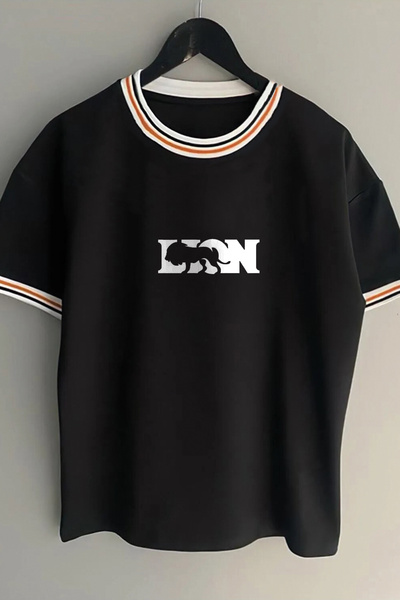 Vordevia Лъв с принт, унисекс, нов сезон, широка кройка, детайл на яката, лят...