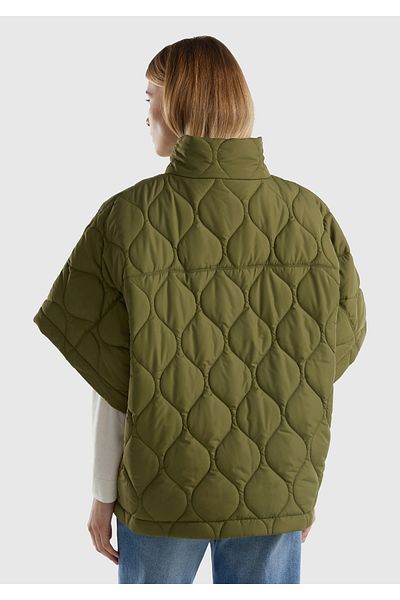 United Colors of Benetton Khaki Women's Cape Coat - Zippered