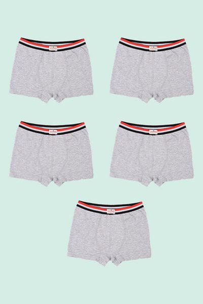 Ceylanoğlu Set of 5 Gray Lycra Boys' Boxers