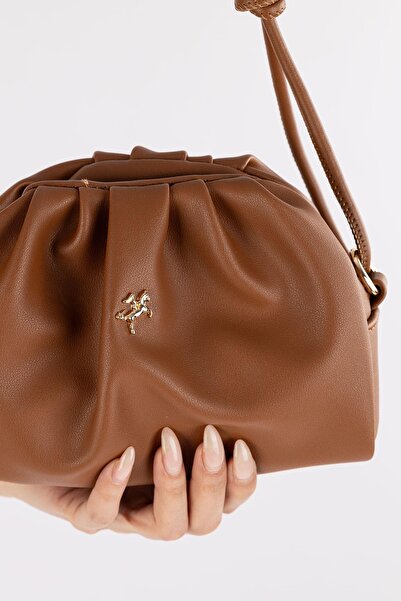 Getcho Lucero Women's Brown Cross Strap Mini Bag – Drawstring Shoulder Bag, Casual and Lightweight