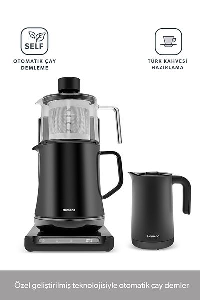 HOMEND Smart Royaltea Plus 2 in 1 Automatic Tea and Turkish Coffee Machine Wifi Matte Black