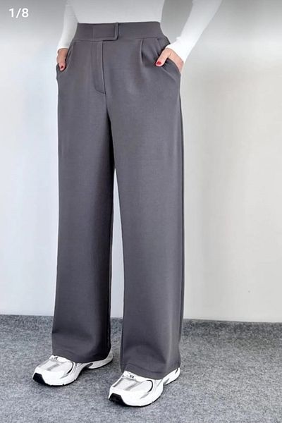 Cindiy Gray Slippers Palazzo Pants High Waist Ultra Flexible Pants
