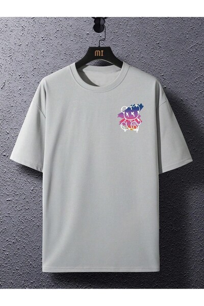 MODAGEN Ανδρικό μπλουζάκι Oversize Grey New York Back Printed