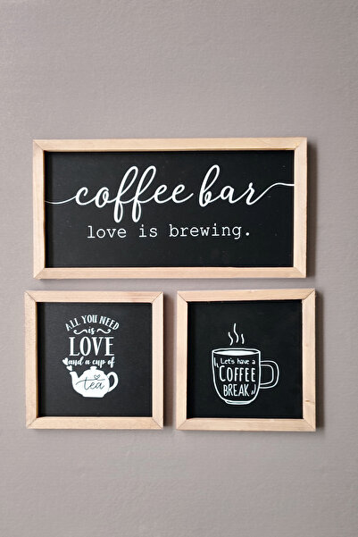 Tooall Κουζίνα Τσάι Καφέ Γωνιακό Ξύλινο Διακοσμητικό Σετ Πίνακα Ζωγραφικής Το...