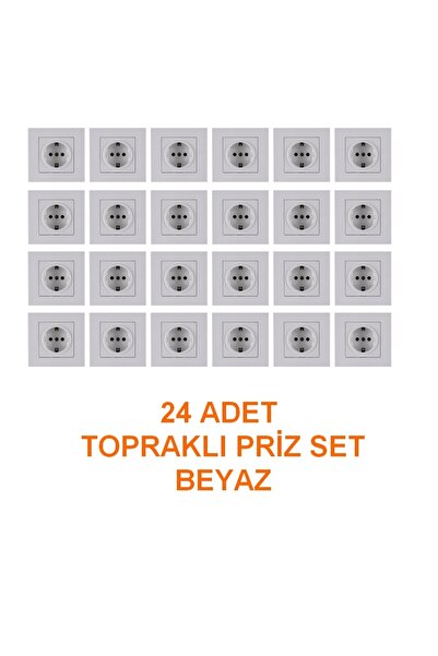 arvia ARVİA KAREN Topraklı Priz (Beyaz)- Çerçeve Dahil 24 ADET
