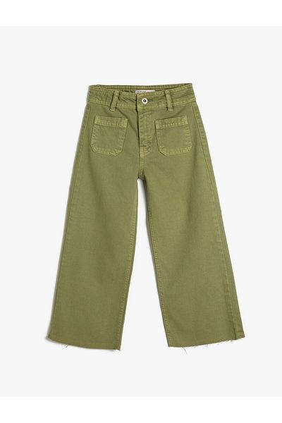 Koton Jeans mit weitem Bein und Taschendetail aus Baumwolle – Jeans mit weitem Bein