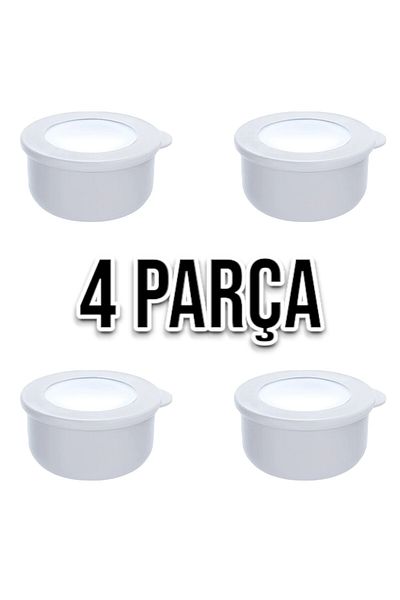 Şahane Pazar 4 Pieces 500ml Round Silicone Showing Breakfast Storage Container Set Fma 018822