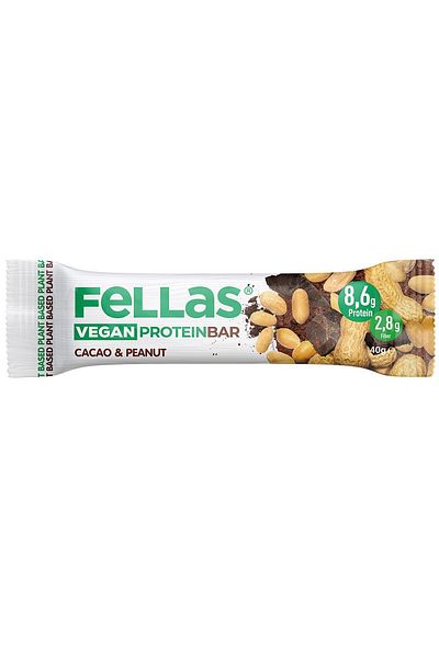 Fellas Vegan Protein Bar - Peanuts and Cocoa 40g X 12 Pieces