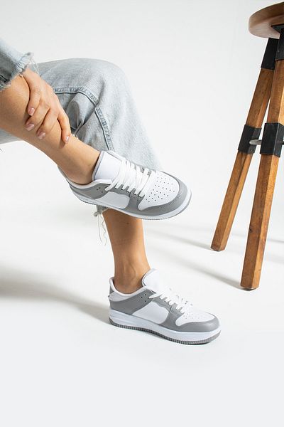 İnan Ayakkabı White/grey Color Air Sole Sneakers & Sports Shoes (3 Cm Sole)