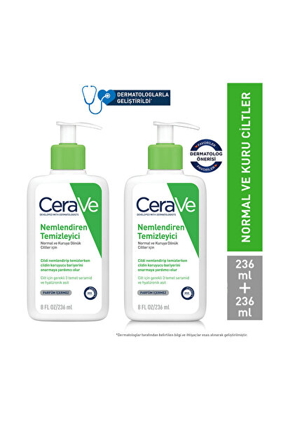 CeraVe Nemlendiren Temizleyici 236 ml + 236 ml Avantaj Paket 2'li