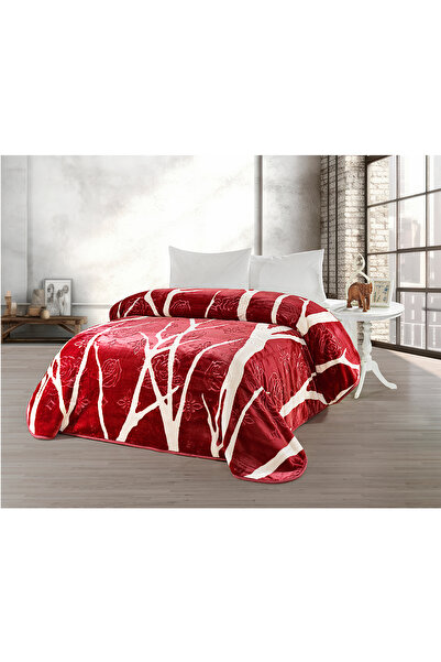 Evlen Home Collection Kalın Yumuşak Peluş 4 Kg Battaniye Supersoft Embos Çift Kişilik Yumoş Kabartma 220x240 Cm Dvn Bordo