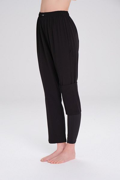 Haşema Flexible Woven Black Swimming Pants with Anti-Opening Leggings