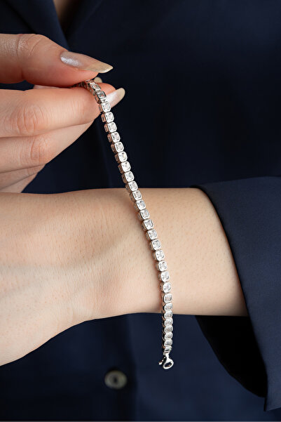 Silvano Jewelry 925 Ayar Gümüş Tamtur Sırataşlı Bileklik