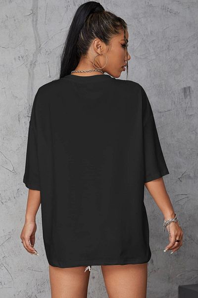 MODAGEN Μπλουζάκι Unisex Black Crew Neck California Classic με στάμπα oversize