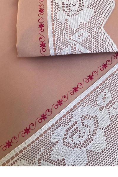 Modares Store Rose Lace Piccolo Double Pillow Case Powder 50x70