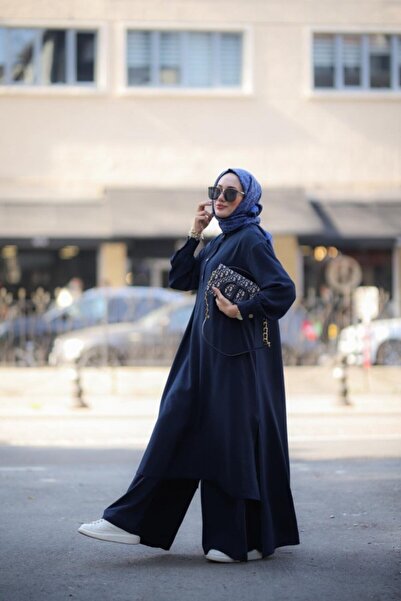 NS Moda Hijab Saye Set Navy Blue Model-509