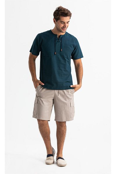 Eliş Şile Bezi Pantaloni scurți pentru bărbați din Gabardine Elastic Stone Stone