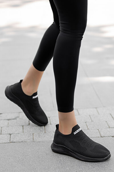 BOUIS Women's Black Knitwear Comfortable Sports Walking Shoes Extra Light Non-Slip Sole Stylish Sneakers